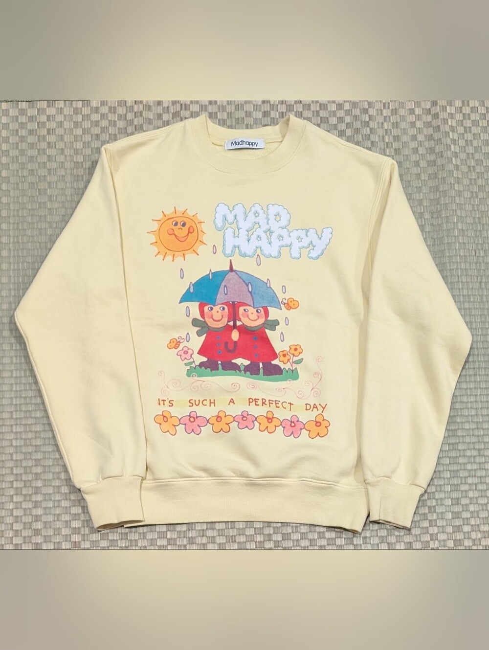 Madhappy Perfect Day Midweight 100% Cotton Sweatshirt Size Small Made in USA